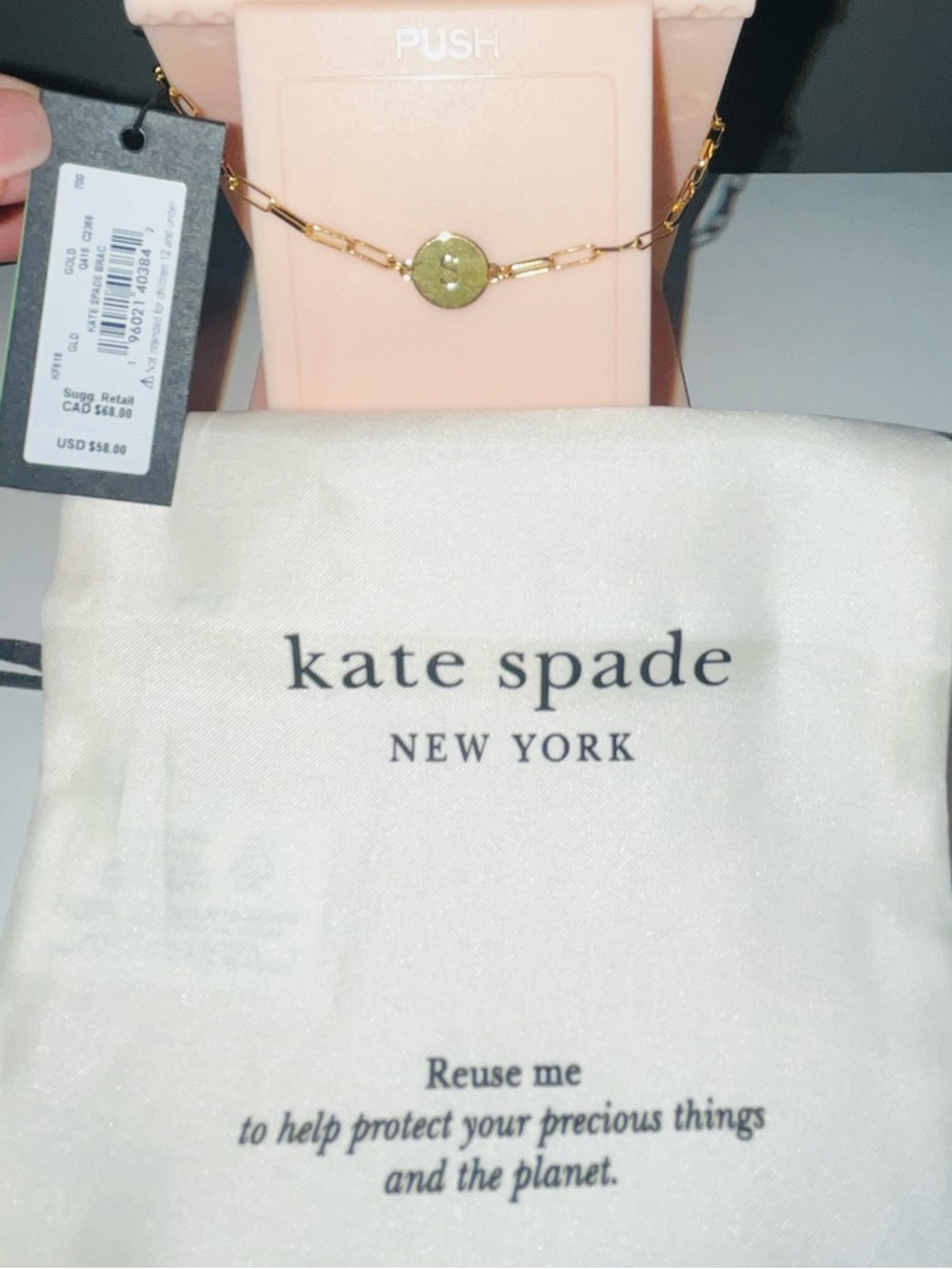 Kate Spade Gold Chain Link Bracelet - Initial “S” - Picture 4 of 4